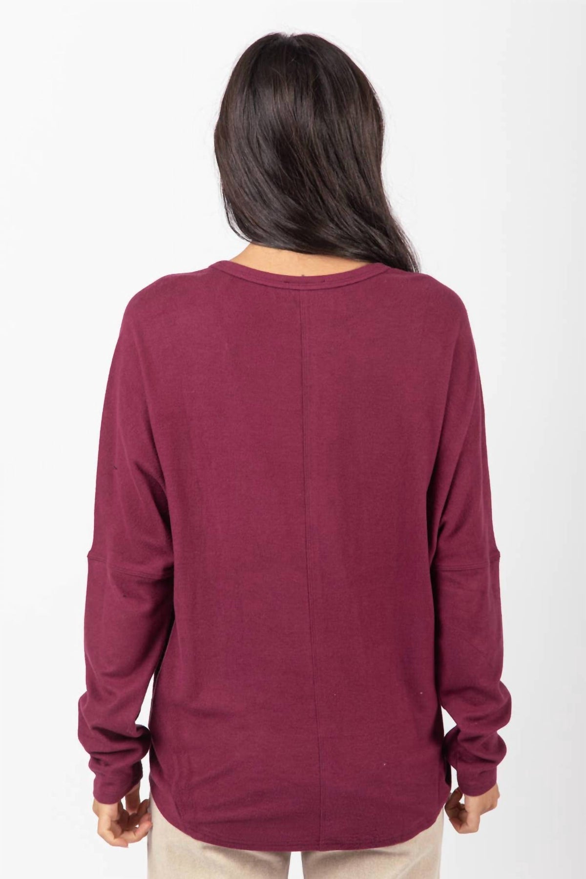 Very J - Dolman Sleeve Oversized Comfy Knit Western Top