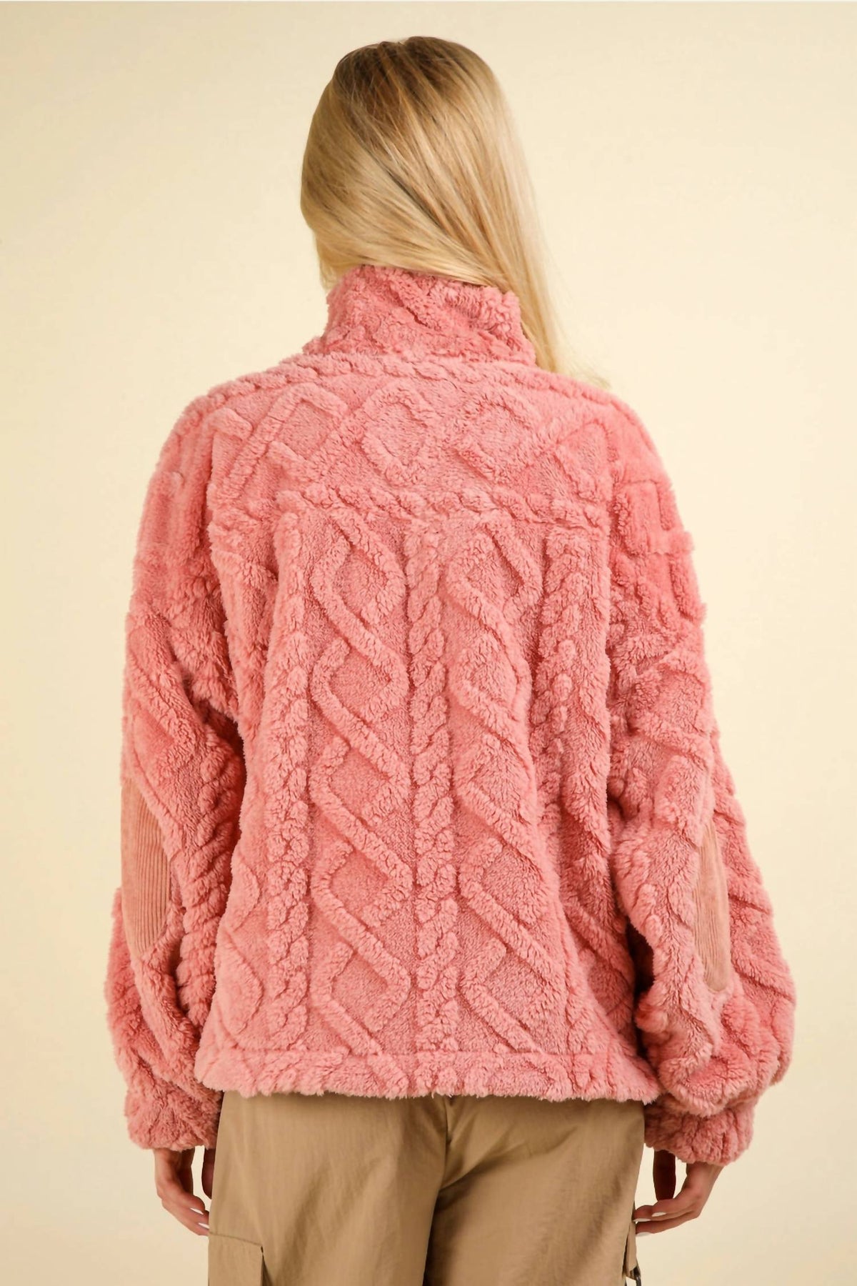 Very J - Feeling Cozy Textured Fleece Pullover Jacket