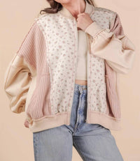 Very J - Floral Printed Oversized Jacket