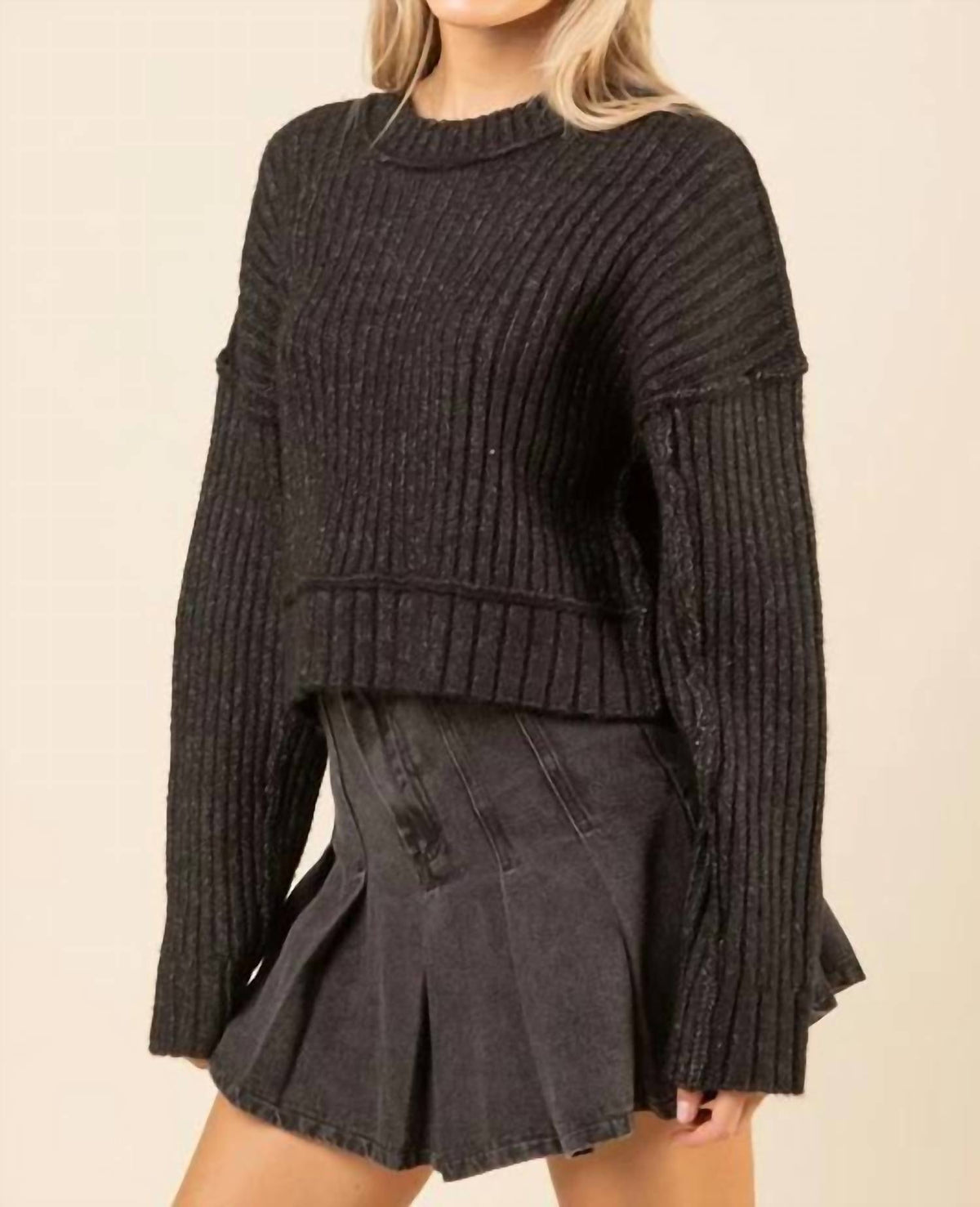 Very J - Ribbed Knit Sweater Pullover