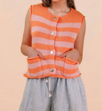 Very J - Stripe Button Down Top