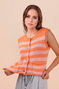 Very J - Stripe Button Down Top