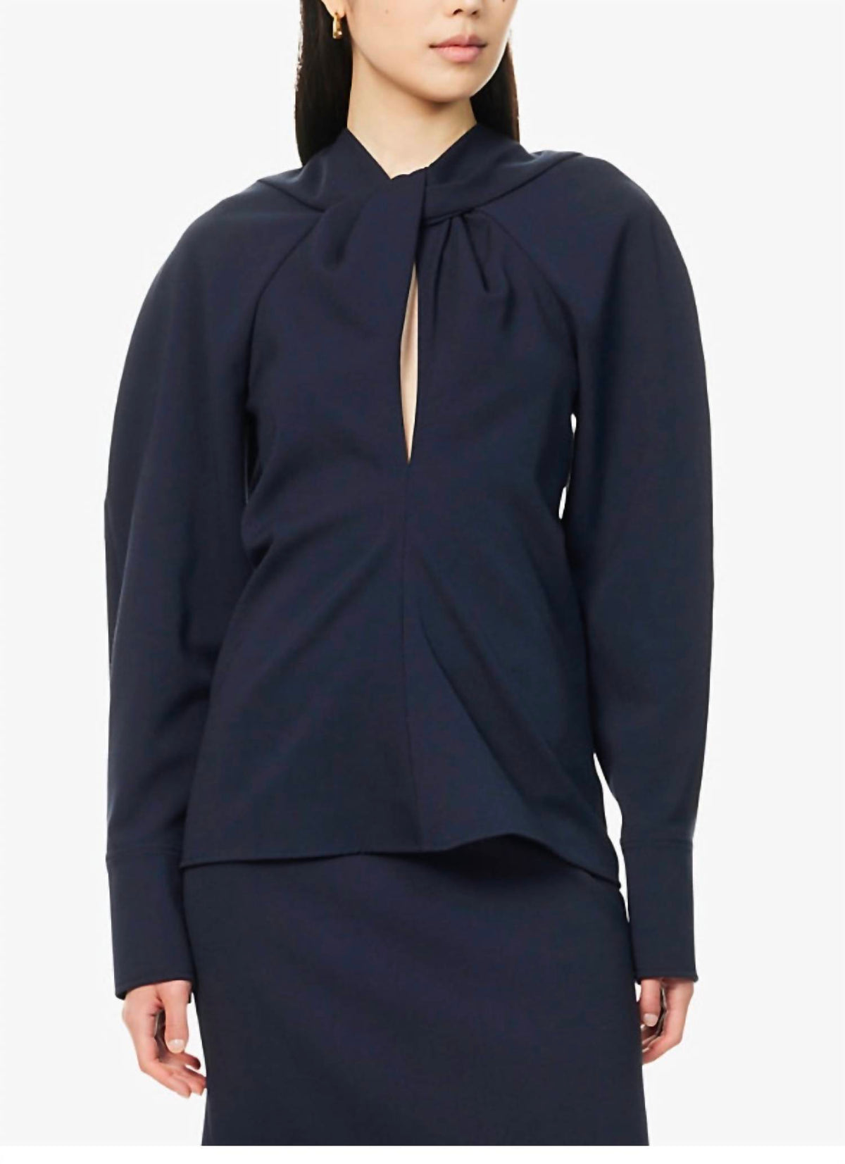 Victoria Beckham - Twisted-neckline Textured Blouse