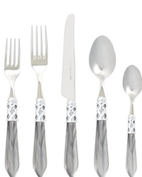 Vietri - Aladdin Brilliant Flatware Place Setting - dining - dinnerware - grey