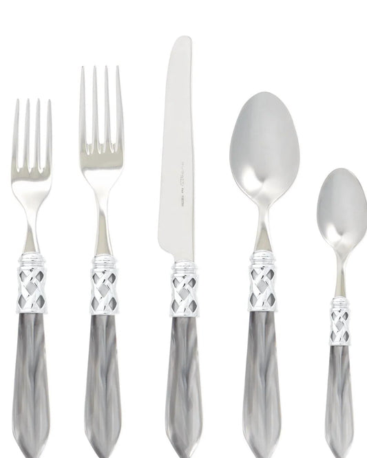 Vietri - Aladdin Brilliant Flatware Place Setting - dining - dinnerware - grey