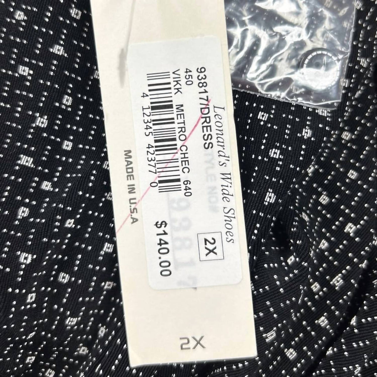 Vikki Vi - Women's Sleeveless Front Button Square Dot Pattern Midi Dress