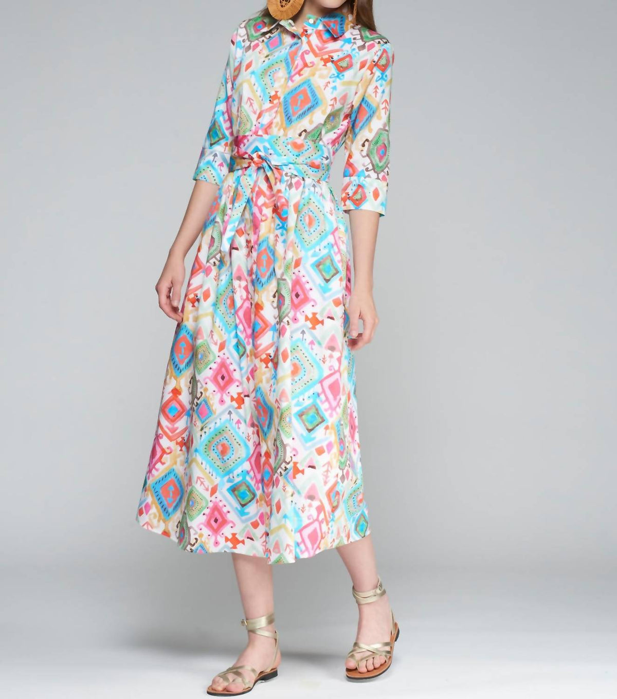 Vilagallo - Brenda Ikat Midi Dress