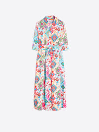 Vilagallo - Brenda Ikat Midi Dress - clothing - cotton - dresses