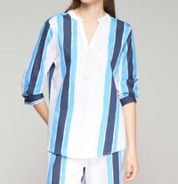 Vilagallo - Carlota Acuarela Blouse - blouses - blue - clothing