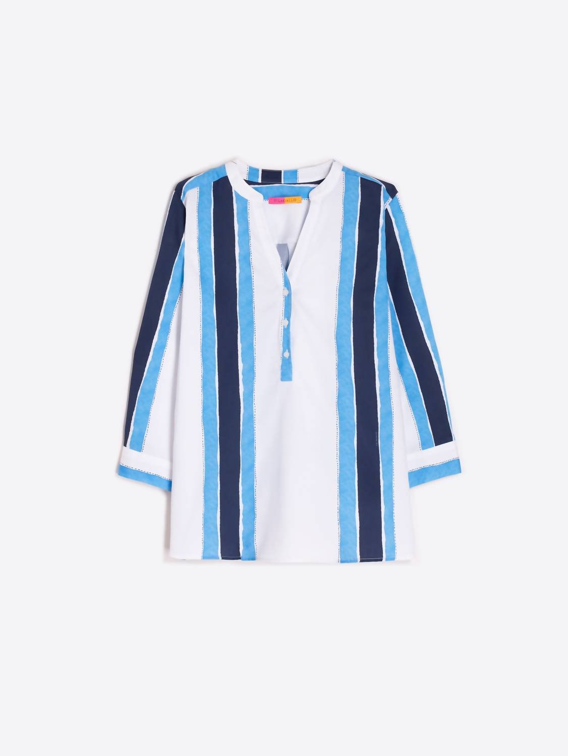 Vilagallo - Carlota Acuarela Blouse - blouses - blue - clothing