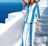 Vilagallo - Carlota Acuarela Blouse - blouses - blue - clothing