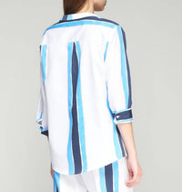Vilagallo - Carlota Acuarela Blouse - blouses - blue - clothing
