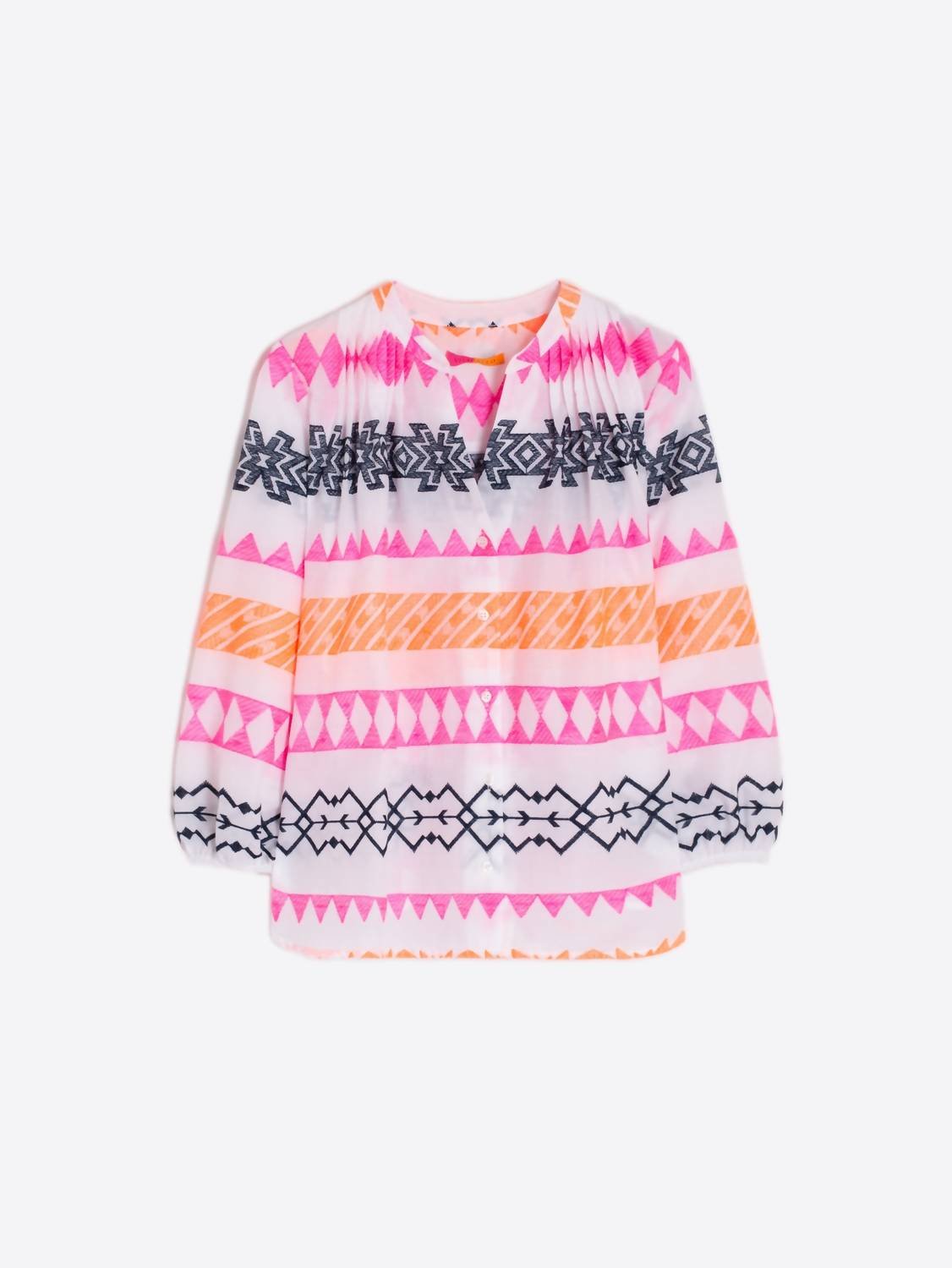 Vilagallo - Geometric Print Shirt - blouses - clothing - cotton