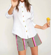 Vilagallo - Ice Cream Embroidery Top