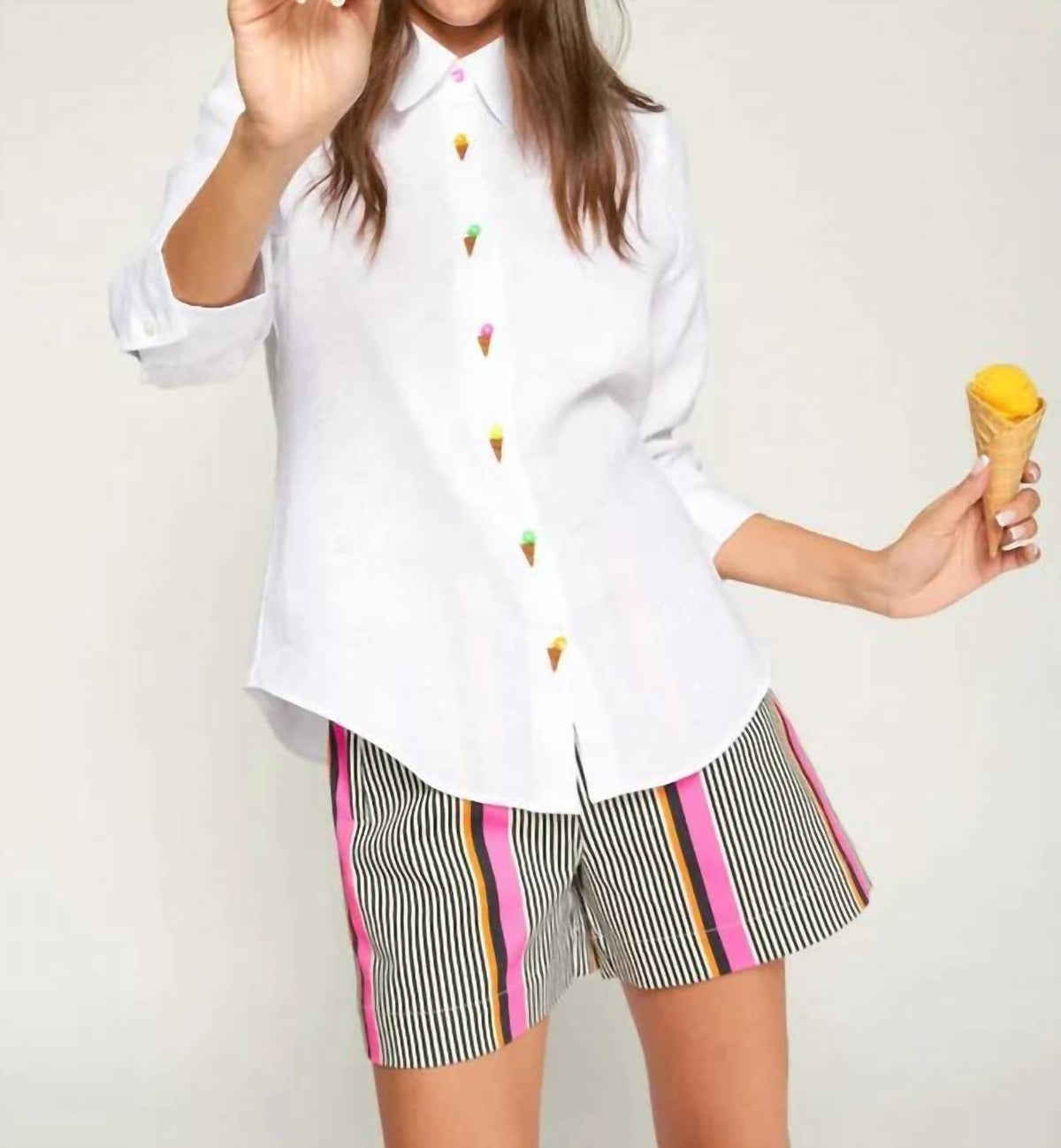 Vilagallo - Ice Cream Embroidery Top