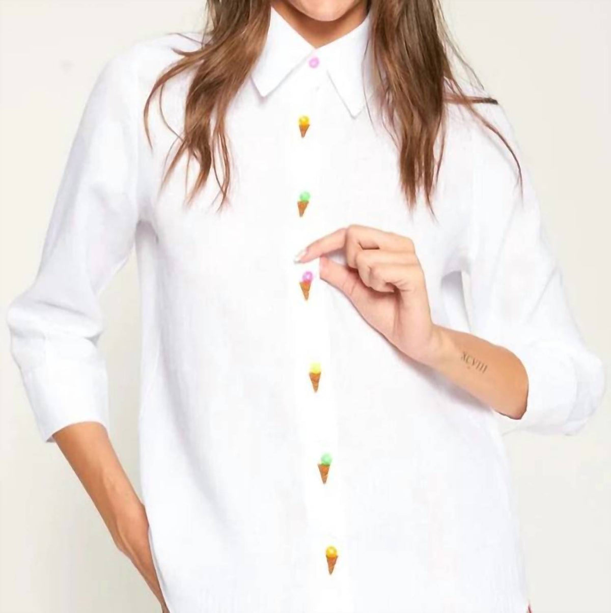Vilagallo - Ice Cream Embroidery Top