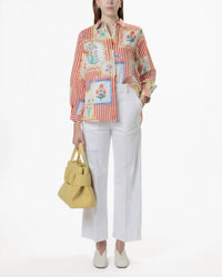 Vilagallo - Italian Summer Button Down Top - button - down - shirts - clothing - cotton