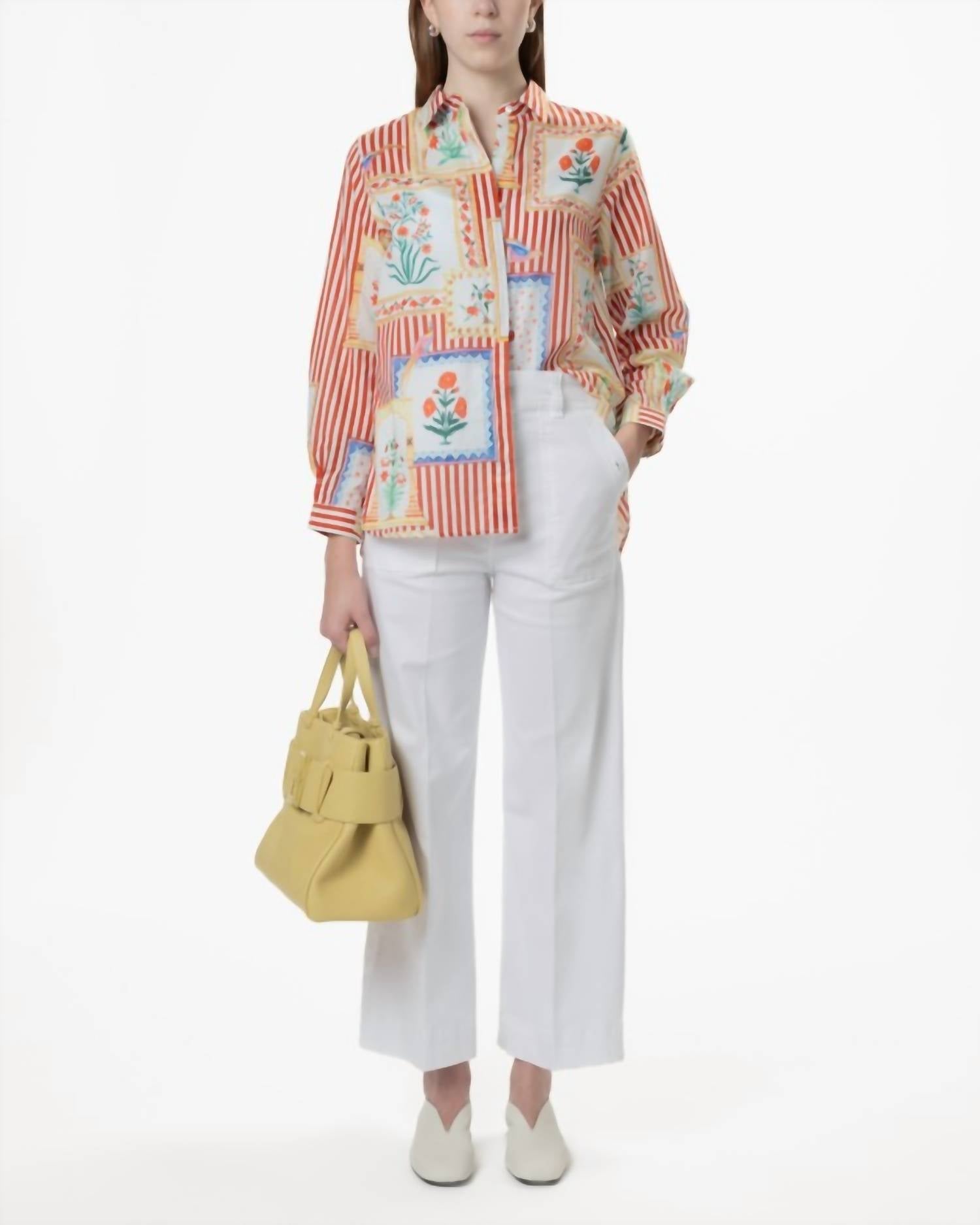 Vilagallo - Italian Summer Button Down Top - button - down - shirts - clothing - cotton