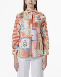 Vilagallo - Italian Summer Button Down Top - button - down - shirts - clothing - cotton