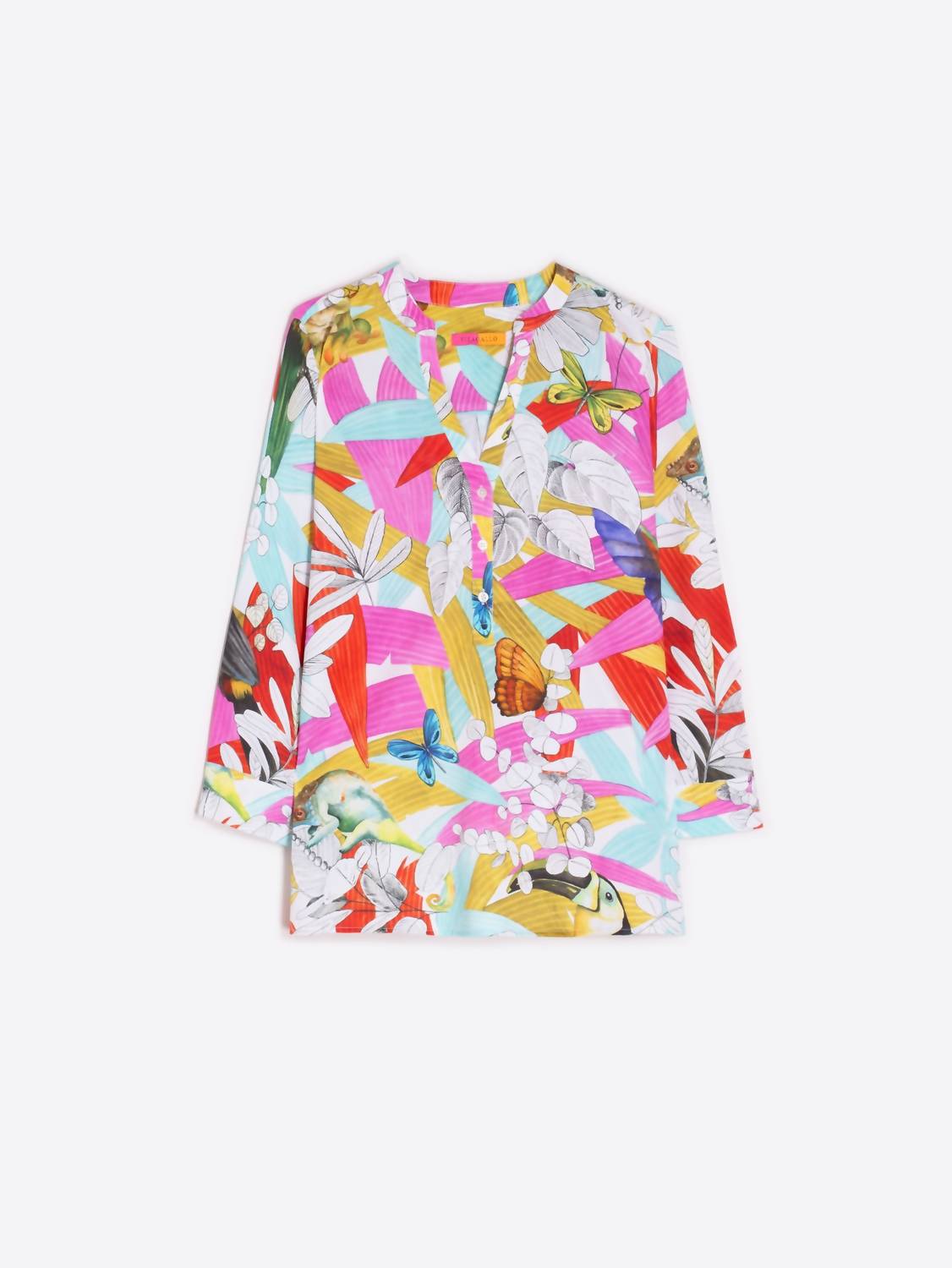 Vilagallo - Jungle Print Blouse - blouses - clothing - cotton