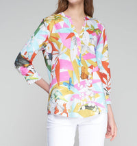 Vilagallo - Jungle Print Blouse - blouses - clothing - cotton