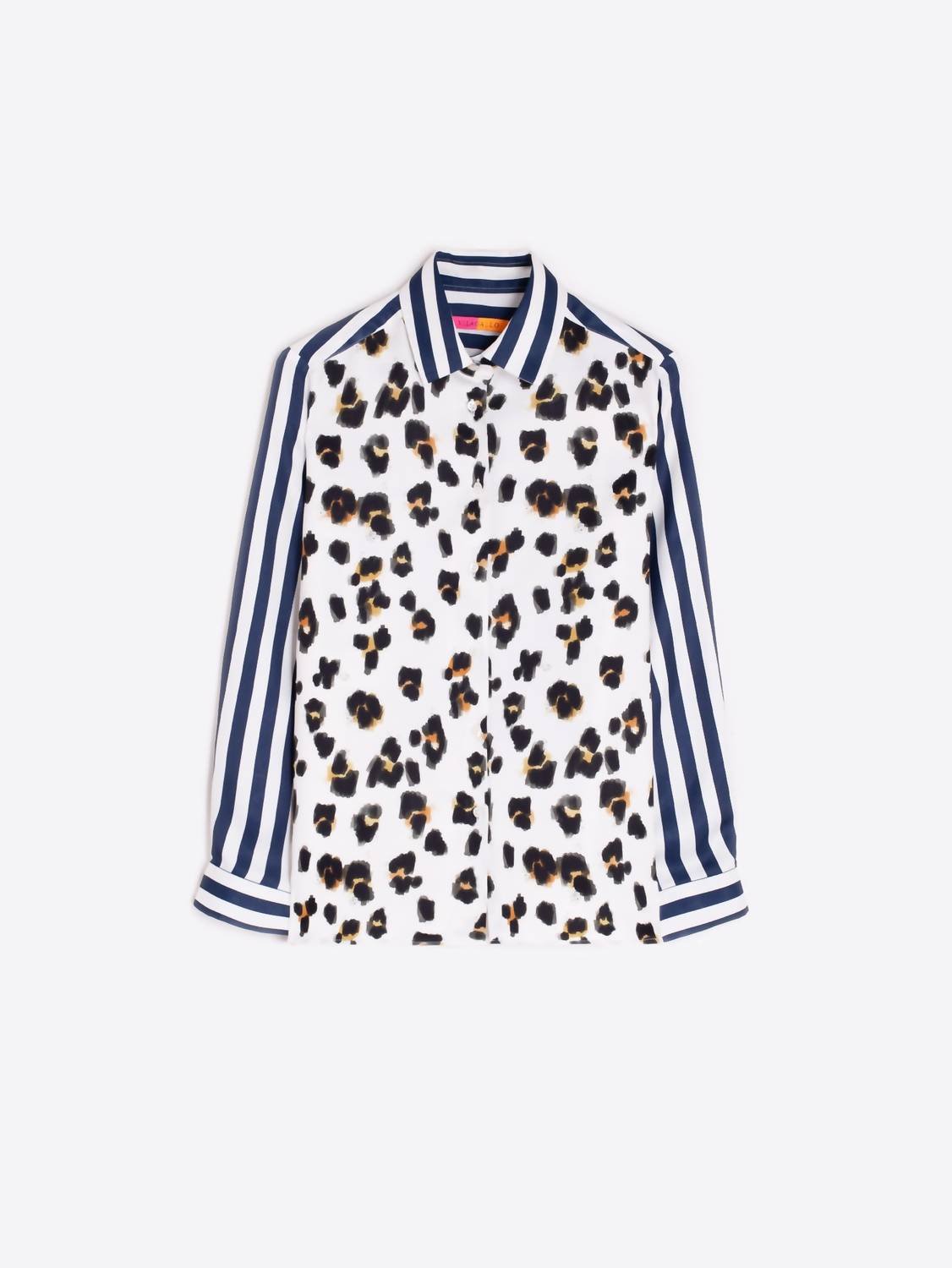 Vilagallo - Leopard Print Top - animal - button - down - shirts - clothing