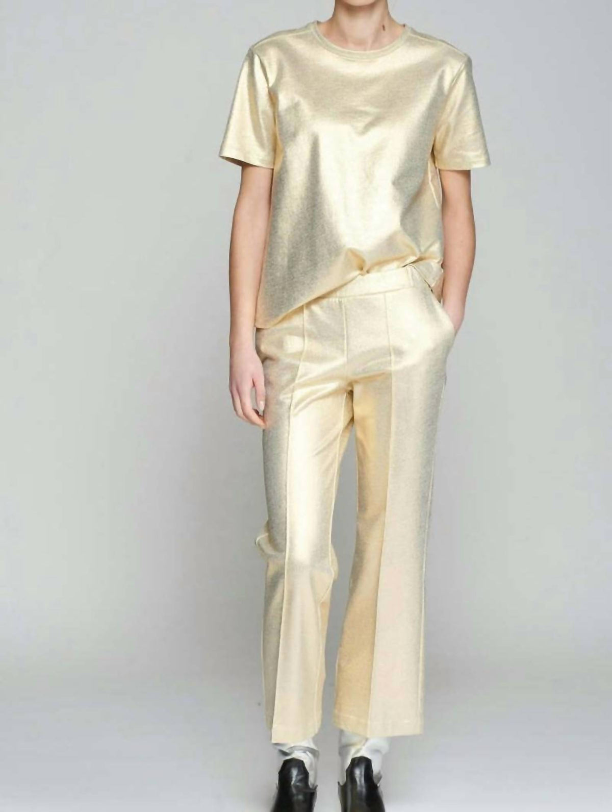 Vilagallo - Metallic Tailored Pants