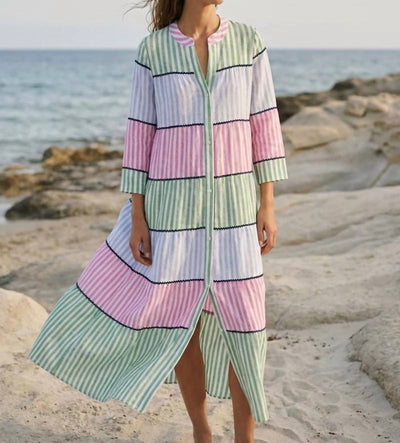 Vilagallo - Multicolored Striped Long Dress