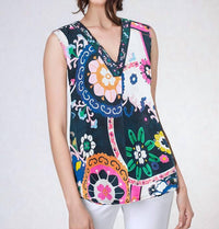 Vilagallo - Orianna Suzani Print Blouse