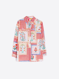 Vilagallo - Patchwork Stripes Shirt - button - down - shirts - clothing - cotton