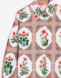 Vilagallo - Puff Sleeve Floral Printed Shirt - blouses - clothing - cotton
