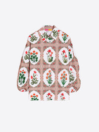 Vilagallo - Puff Sleeve Floral Printed Shirt - blouses - clothing - cotton