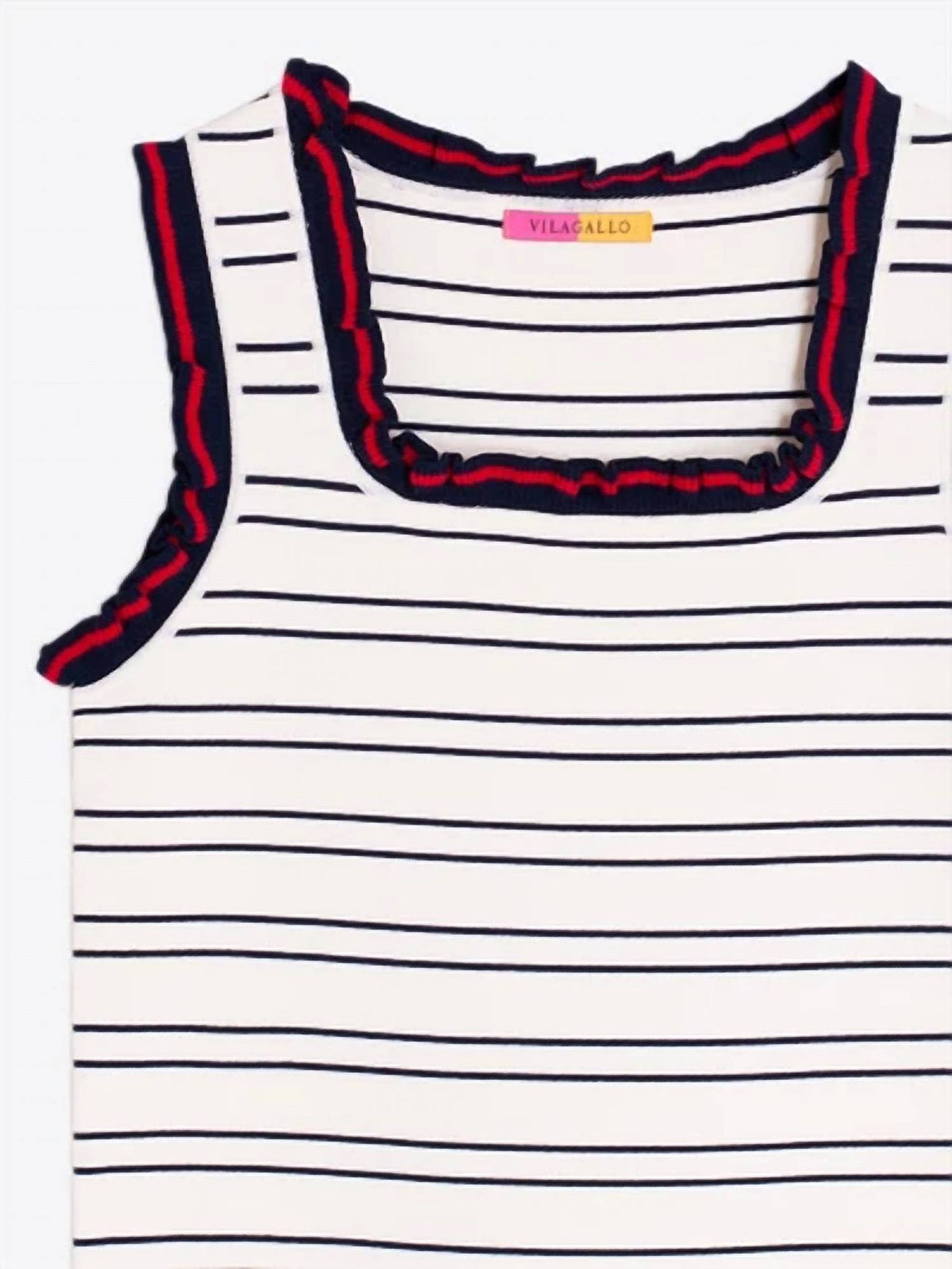 Vilagallo - Ruffled Striped Point Top
