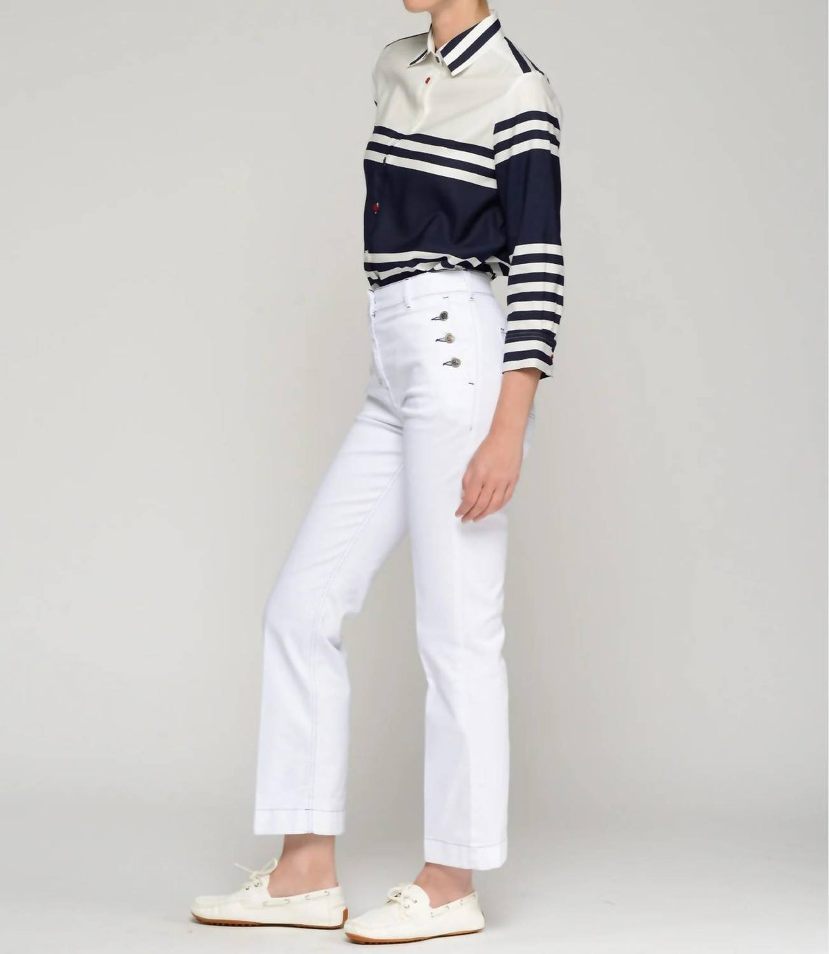 Vilagallo - Straight Trousers With Side Buttons