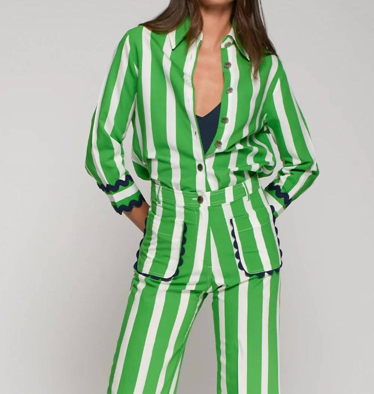 Vilagallo - Striped Cuffs Shirt