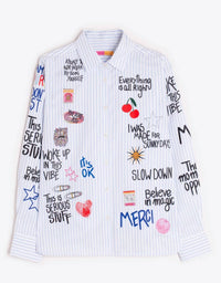 Vilagallo - Striped Graffiti Blouse