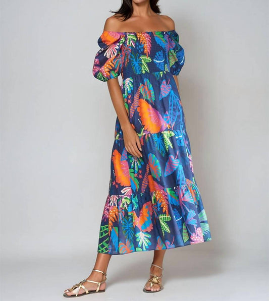 Vilagallo - Tora Midi Dress - blue - clothing - cotton