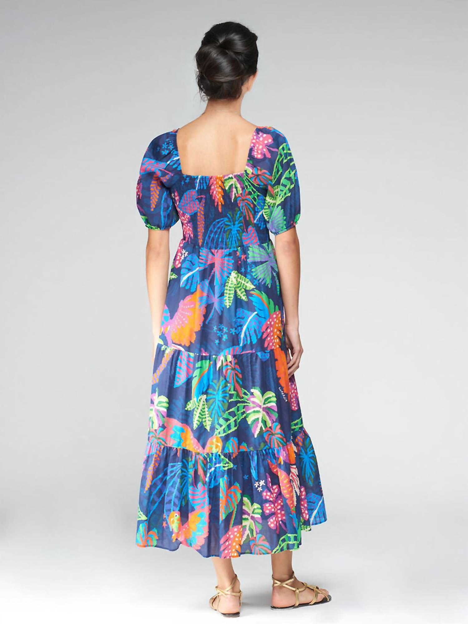 Vilagallo - Tora Midi Dress - blue - clothing - cotton