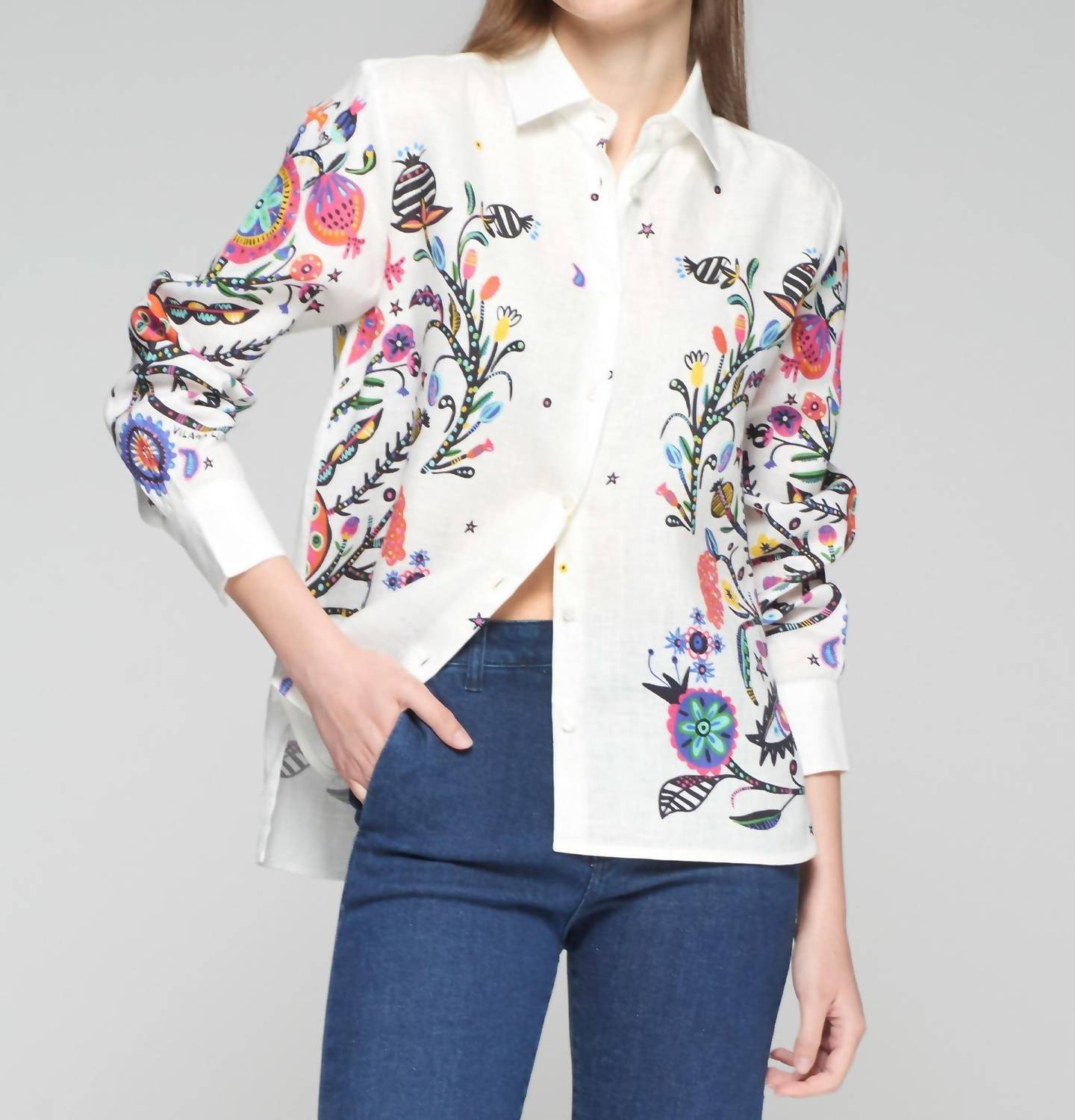 Vilagallo - Tree Of Life Linen Shirt - button - down - shirts - clothing - linen
