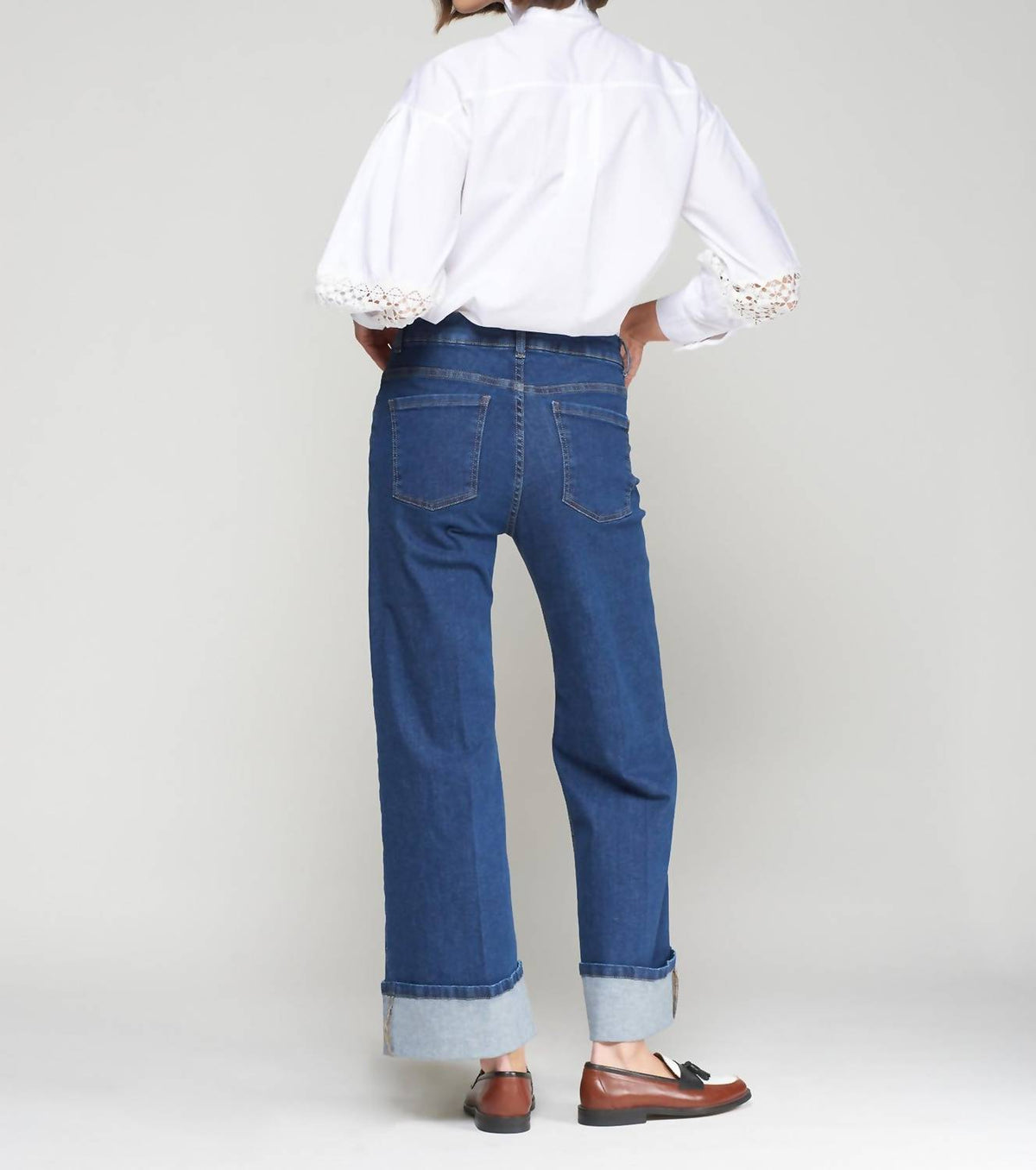 Vilagallo - Wide Leg Cuffed Pant