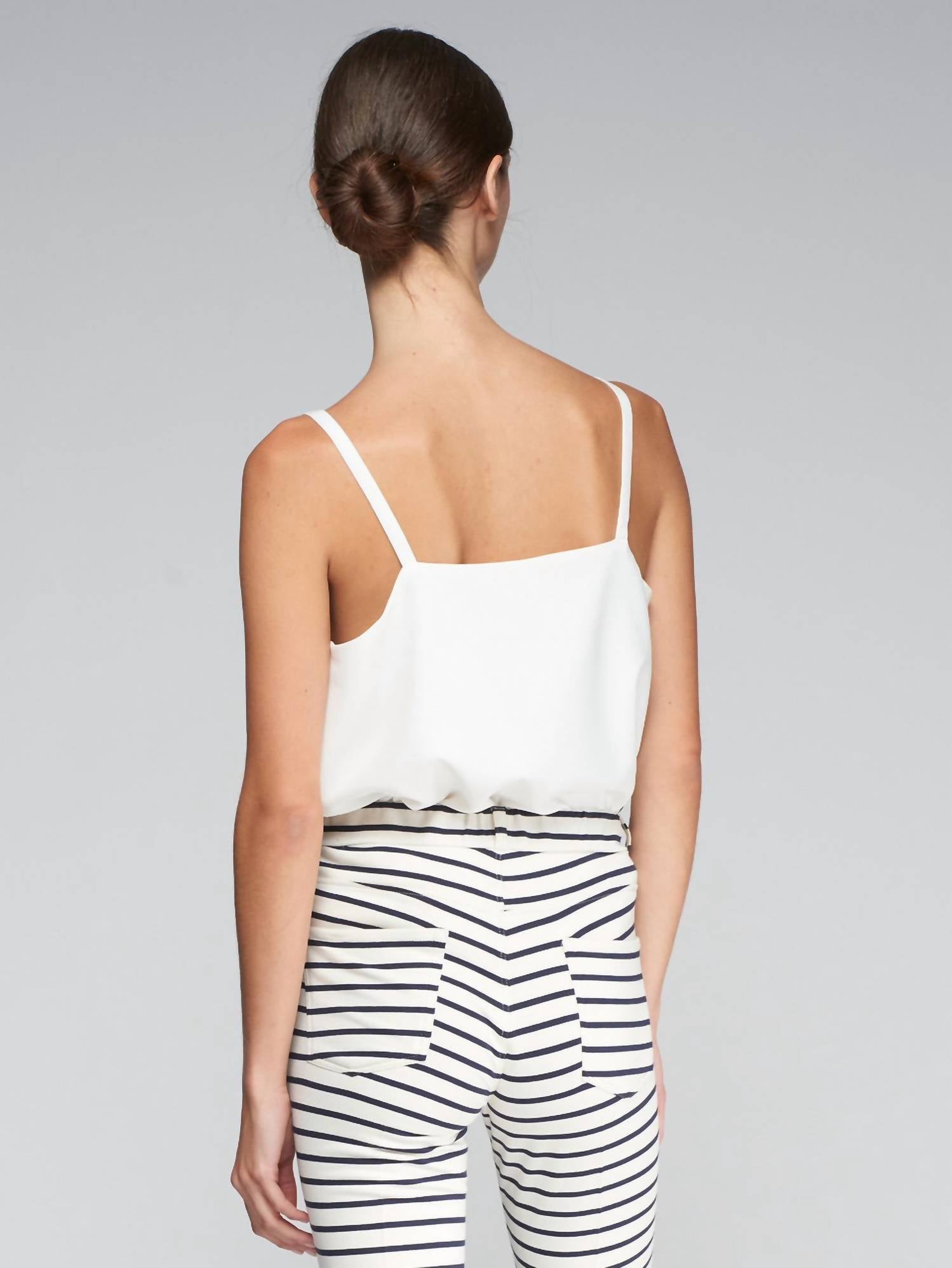 Vilagallo - Zina Crep Blanco Top - clothing - solid - tank - tops