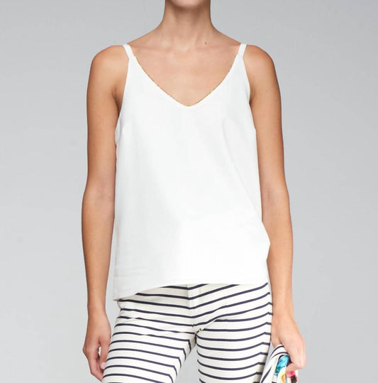 Vilagallo - Zina Crep Blanco Top - clothing - solid - tank - tops