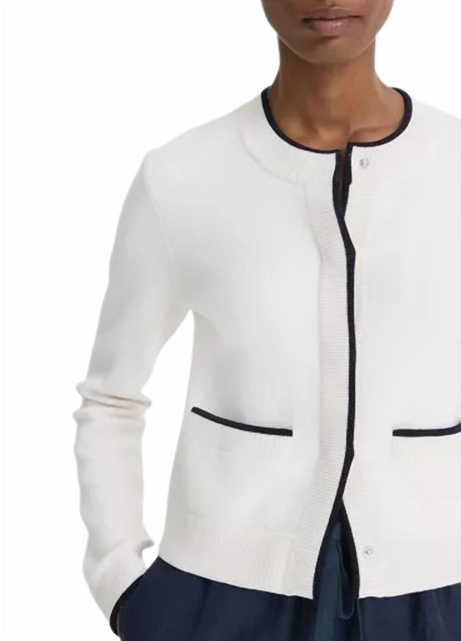 Vince - Contrast Cardigan - cardigans - clothing - patterned