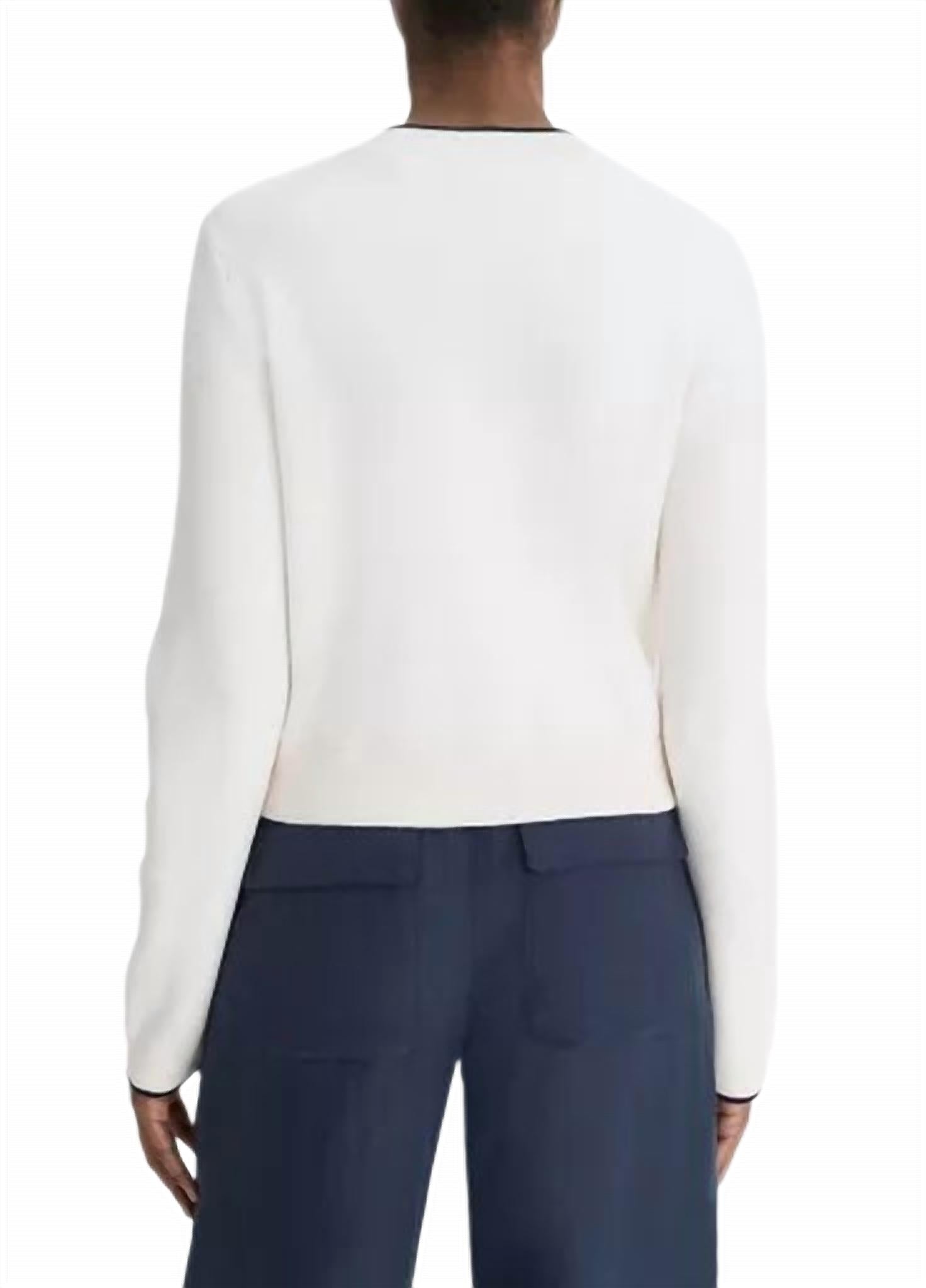 Vince - Contrast Cardigan - cardigans - clothing - patterned