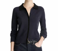 Vince - CONTRAST COLLARED SWEATER