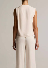 Vince - Crepe Draped-shoulder Sleeveless Top