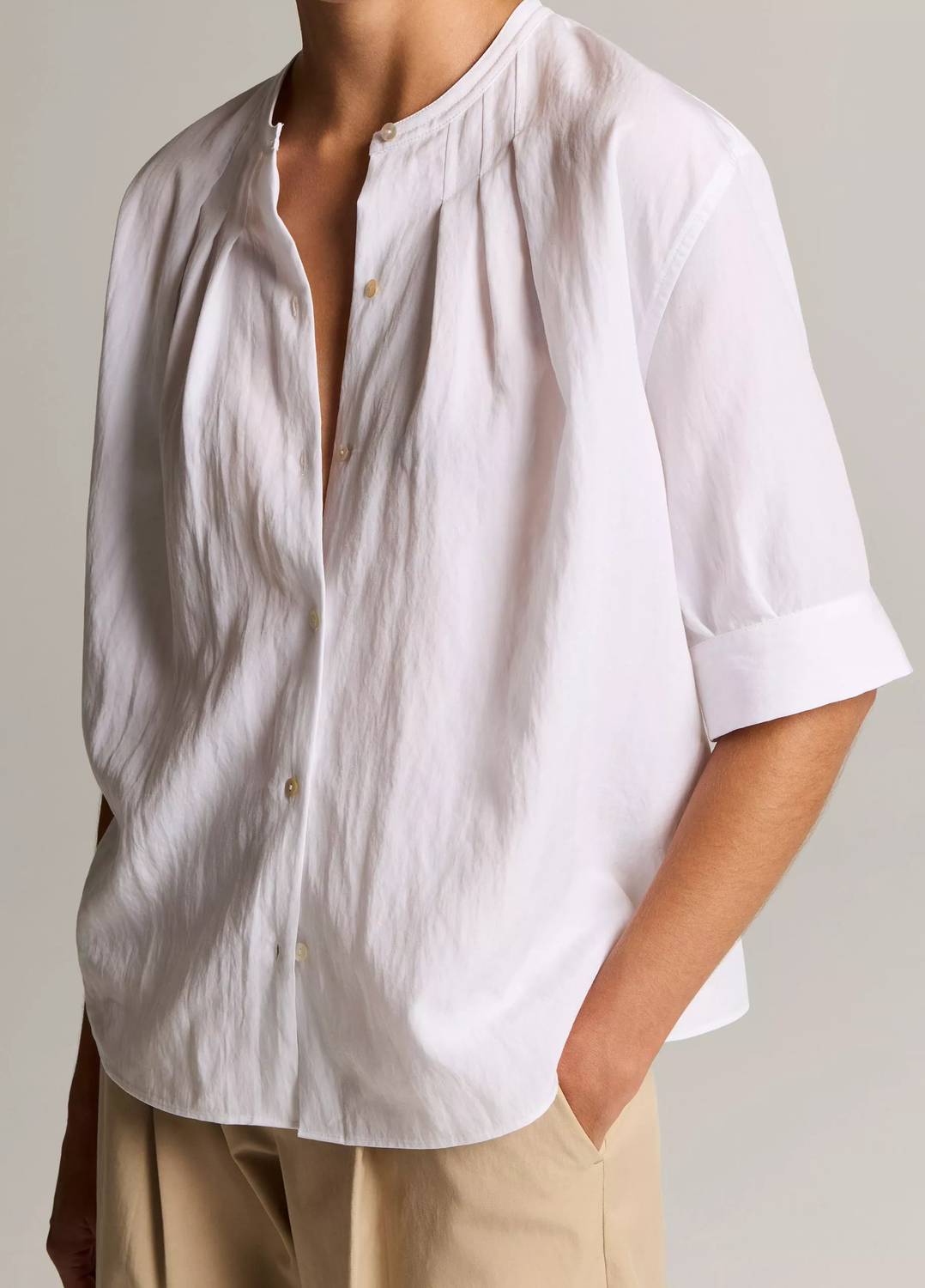 Vince - Gathered A-line Button-front Shirt