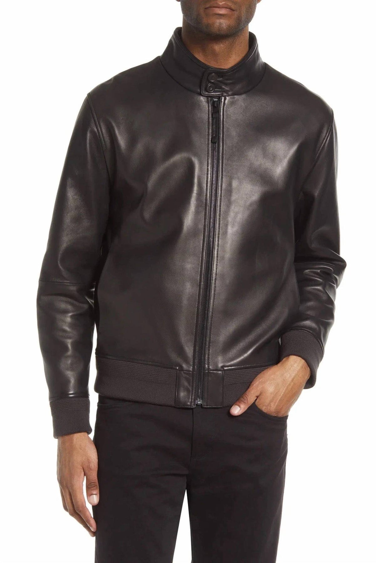Vince - HARRINGTON LEATHER BOMBER JACKET