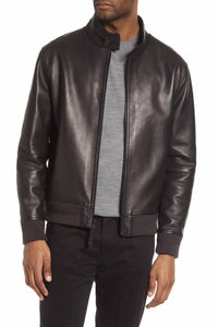 Vince - HARRINGTON LEATHER BOMBER JACKET
