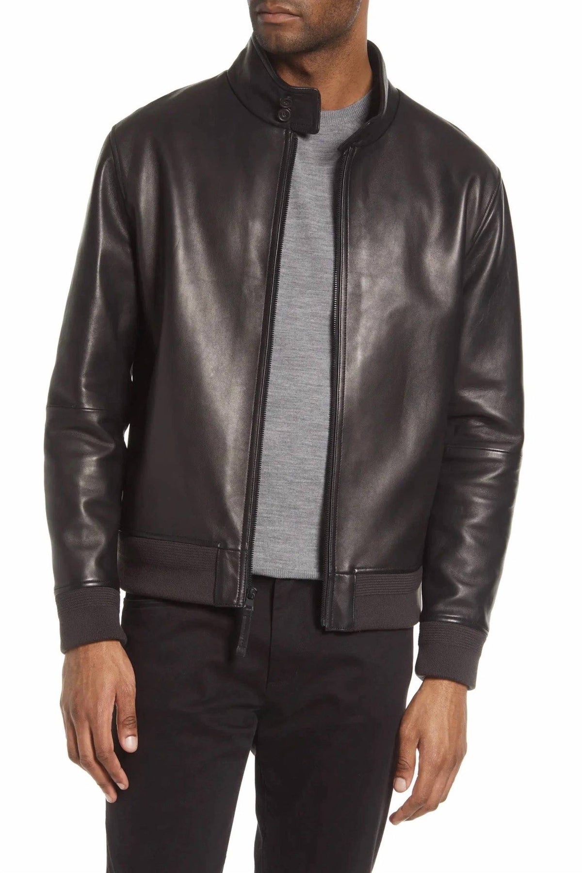 Vince - HARRINGTON LEATHER BOMBER JACKET